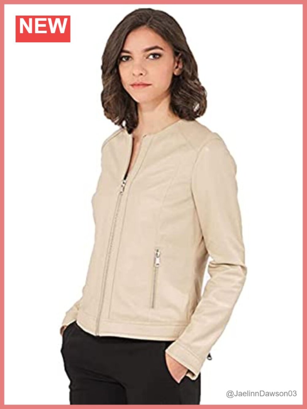 Women's Real Leather Biker Bomber Motorcycle Jacket Winter Coat
